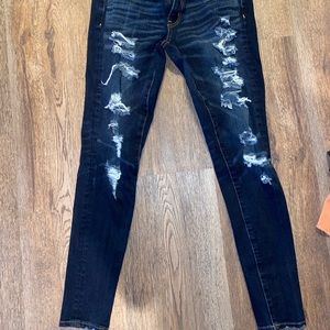 AE low rise ripped super stretch jeggings